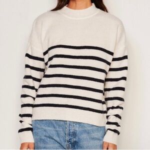 Bailey 44 Black and White Striped Crew Neck Sweater